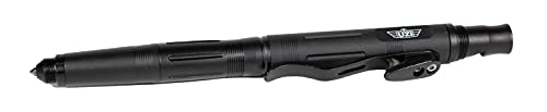 Uzi Tactical Utility Pen Features Screwdriver, Fire Starter, Whistle, Carbide Tip Glass Breaker, Heavy Duty Stainless Pocket Clip, Rope & Seatbelt Cutter, Black, Christmas Gift