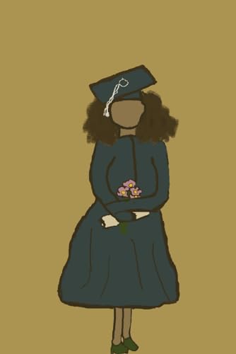  Graduation gold notebook girl grad