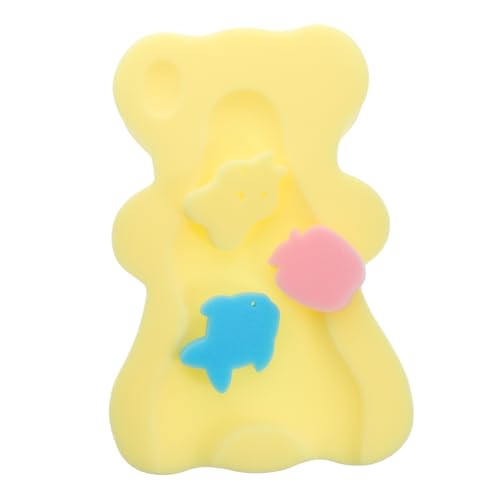 Toyvian 新生児用浴槽サポートクッション ベビーバススポンジパッド 抗滑り仕様 頭 首 背中を優しく支える入浴補助マット イエローランダムスル