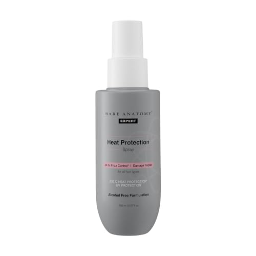 Bare Anatomy Heat Protection Spray Serum| Controls Frizz for up to 24 Hrs | Vitamin E Pea Protein & Veg Keratin Enriched | Paraben Free | For Women & Men | Vegan |230 C Heat Protection 150 ml