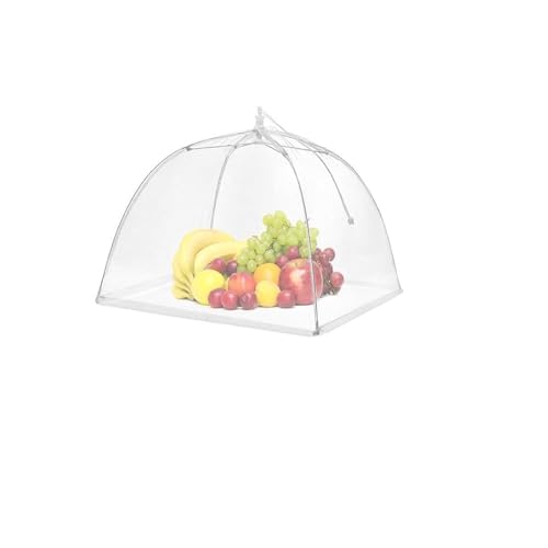 Image of Food Mesh Pop-Up Cover Tent - 17 Inch Collapsible Umbrella Food Net for Outdoors, Reusable Screen Cover for Fruits, Picnic, BBQ & Garden (Pack of 1)