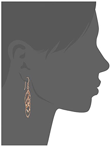Amazon Collection Rose Gold Plated Sterling Silver Linear Swirl French Wire Drop Earrings #TOP2
