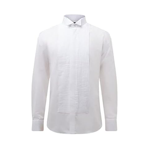 Dobell Slim Fit White Tuxedo Shirt Cover