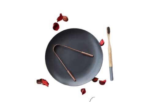 Bigbluemarble- Pure Copper Tongue Cleaner Set | 100% Biodegradable Eco-friendly Tongue Scraper| Natural Ayurvedic Tongue Cleaner | Pack of 4 - Flexi Handle Copper Tongue Cleaner