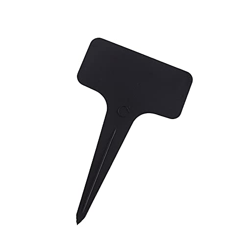 Vllcsla Lot de 50 Étiquettes en Plastique pour Plantes, 12 couleurs, 10 x 6 cm, Étiquettes de Jardin en T pour Plantes Extérieur, Étiquette Plastique Pouvant Etiquette Potager, Noir