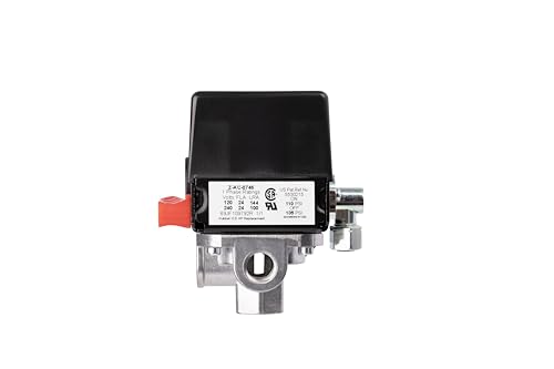 Z-AC-0746 Pressure Switch 4-Port 110-135 PSI 2-Pole 120-240V Compatible with Craftsman, DeVilbiss, and Porter Cable 2-Stage Air Compressor Units