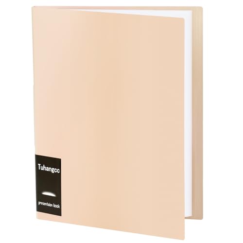 Image of Tuhangcc Art Portfolio 8.5 inchx11 inch,-Heavy DutyDisplay Book Folder with Clear Sheet Protectors,Displays40Pages, Presentation Book for Artwork, DocumentOrganizer (Orange, 1 Pack)