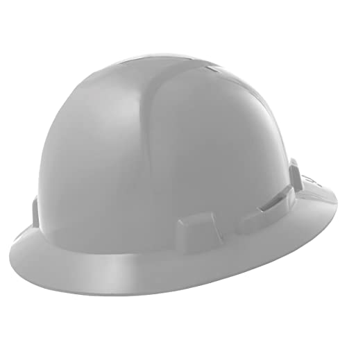 LIFT SAFETY Briggs Full Brim Hard Hat | Non-Vented Construction Safety Helmet | Full Coverage Design | Grey