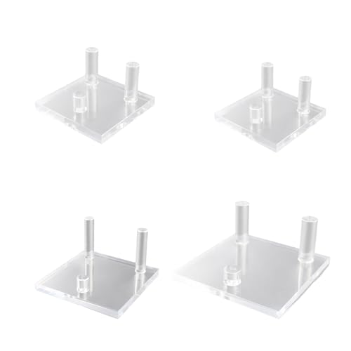 Psdndeww Soporte acrílico transparente para rocas y minerales, estante de almacenamiento de geodas redonda/cuadrada, base de exhibición de cristal coleccionable