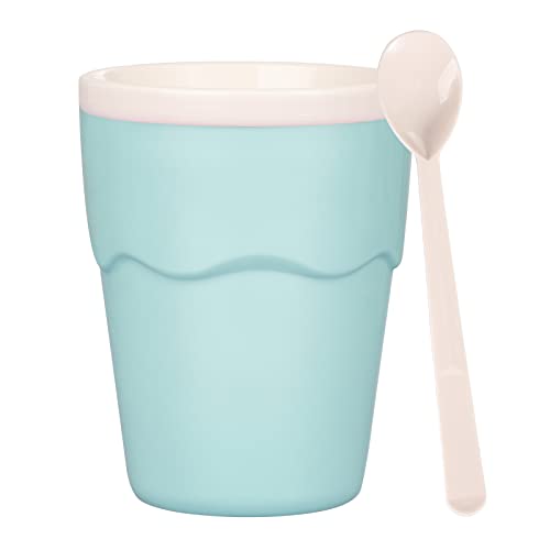 DIY Aluminum Slushie Maker Cup by Stir with Spoon,Tik Tok Fun Stuff Instant Slushy Cup Portable Frozen Drink Maker,Modern DIY Slush Cups for Making Smoothies,Slushee,Milkshake (Light Green)