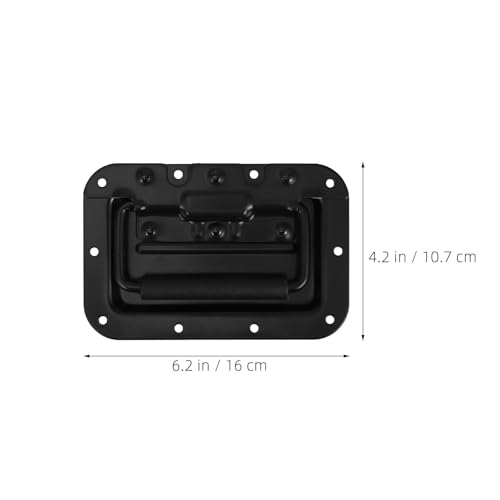 Mango con resorte metálico negro y plegable para maletas y cajas de transporte 2