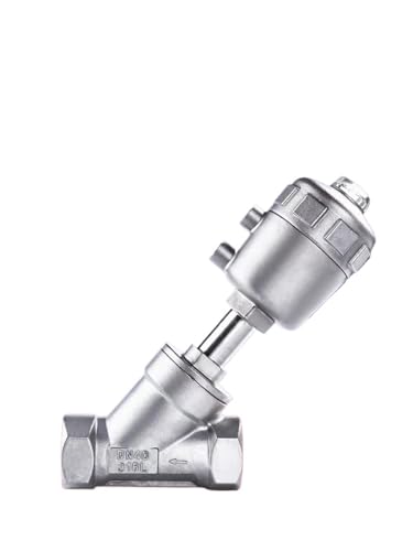 Vanne de siège à angle pneumatique BSPT inox 316L double effet pour eau - 2
