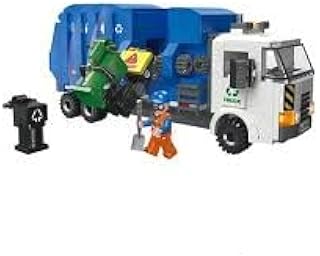 شاحنة جمع القمامة التعليمية من Next Store - لعبة مكعبات تركيب للأطفال، تصميم تفاعلي، شاحنة تنظيف مع ملحقات، تنمية المهارات الحركية والإبداع، هدية مثالية للأولاد، آمنة وسهلة التجميع.