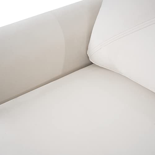 Raelynn Button Tufted Sofa Affordable Cream Modern Sofa For Budget-Conscious Buyers Microfiber Couch For Small Spaces Durable Sturdy Living Room Furniture Tool-Free Assembly And Easy Maintenance #TOP7