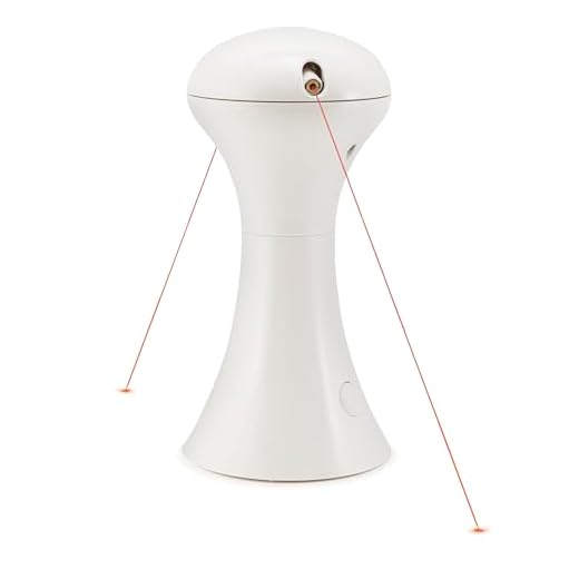 PetSafe Multilaserlichtspeelgoed, dubbele laser voor katten, maten alle rassen, geïntegreerde timer van 15 minuten, 4 AA-batterijen nodig, wit