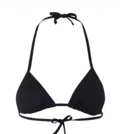 VEINTITRÉS Bañador Mujer Parte de Arriba Bikini Triángulo Top Clásico con Tirantes y Copas Extraíbles, Diseño Cómodo y Elegante para Playa o Piscina (XS, Regular, Negro)