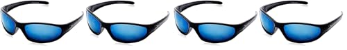 Image of Eyelevel Intruder Lightweight Sports Sunglasses for Men - Black Men’s Sunglasses/blue lens- With UV400 Protection