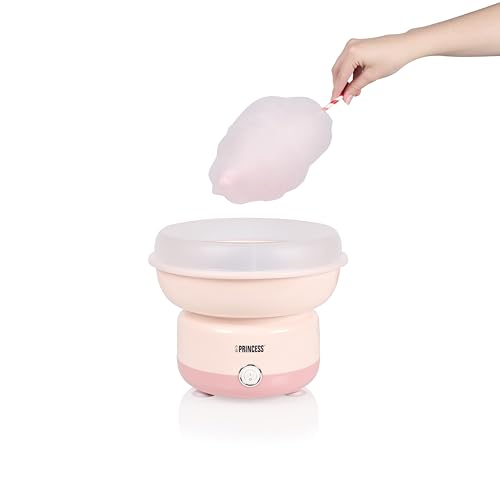 Princess Zuckerwattemaschine 500W Leistung BPA-frei Kompaktes Design Mit 10 Stäbchen & Messlöffel Spülmaschinengeeignete Teile Rutschfeste Füße Einfache Bedienung 292990