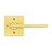 Kwikset Halifax Interior Privacy Door Handle with Lock, Door Lever For Bathroom and Bedroom, Satin Brass Reversible Keyless Push Button Lock Door Lever, with Microban Protection, Square Rose