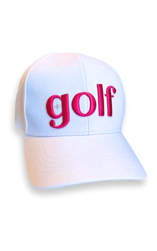 Gorra de golf blanca con acento rosa para mujer miniatura 1