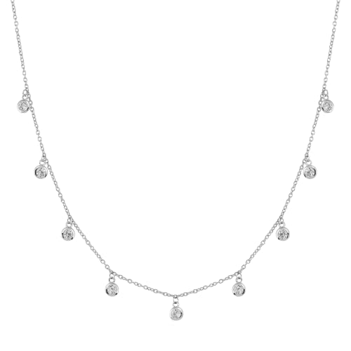 Silpada 'Marvel Around' Cubic Zirconia Necklace In Sterling Silver, 15" + 2" #TOP18