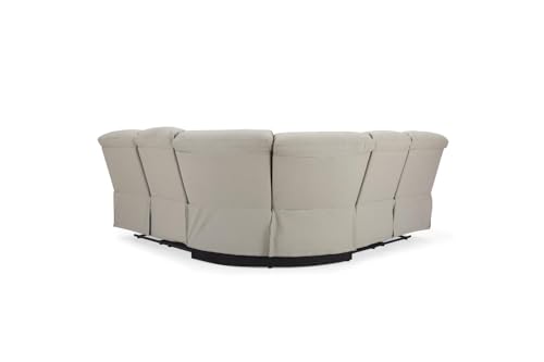 Home Detail Large Corner Recliner, Couch Living Room Chairs, Faux Leather Sofa in Black, Light Grey Reclining Sofa (Light Grey Faux Leather, Corner) - Image 5