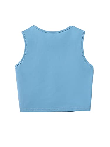 Floerns Girls Graphic Print Sleeveless Round Neck Slim Fit Crop Tank Top2