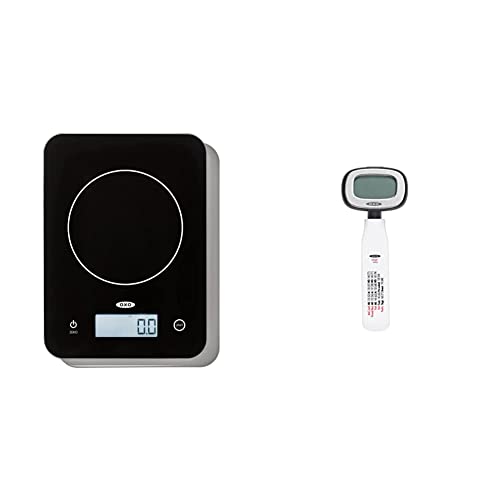 Oxo Good Grips Everyday Glass Food Scale 11Lbs/5Kg & Good Grips Chef's Precision Digital Instant Read Thermometer, Black #TOP11