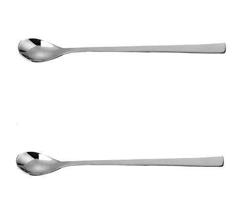 Dynore Stainless Steel 2 Pcs Soda Spoons/Bournvita/Horlicks Spoon/Milkshake Spoon/Bar Spoon 8 inch- Set of 2