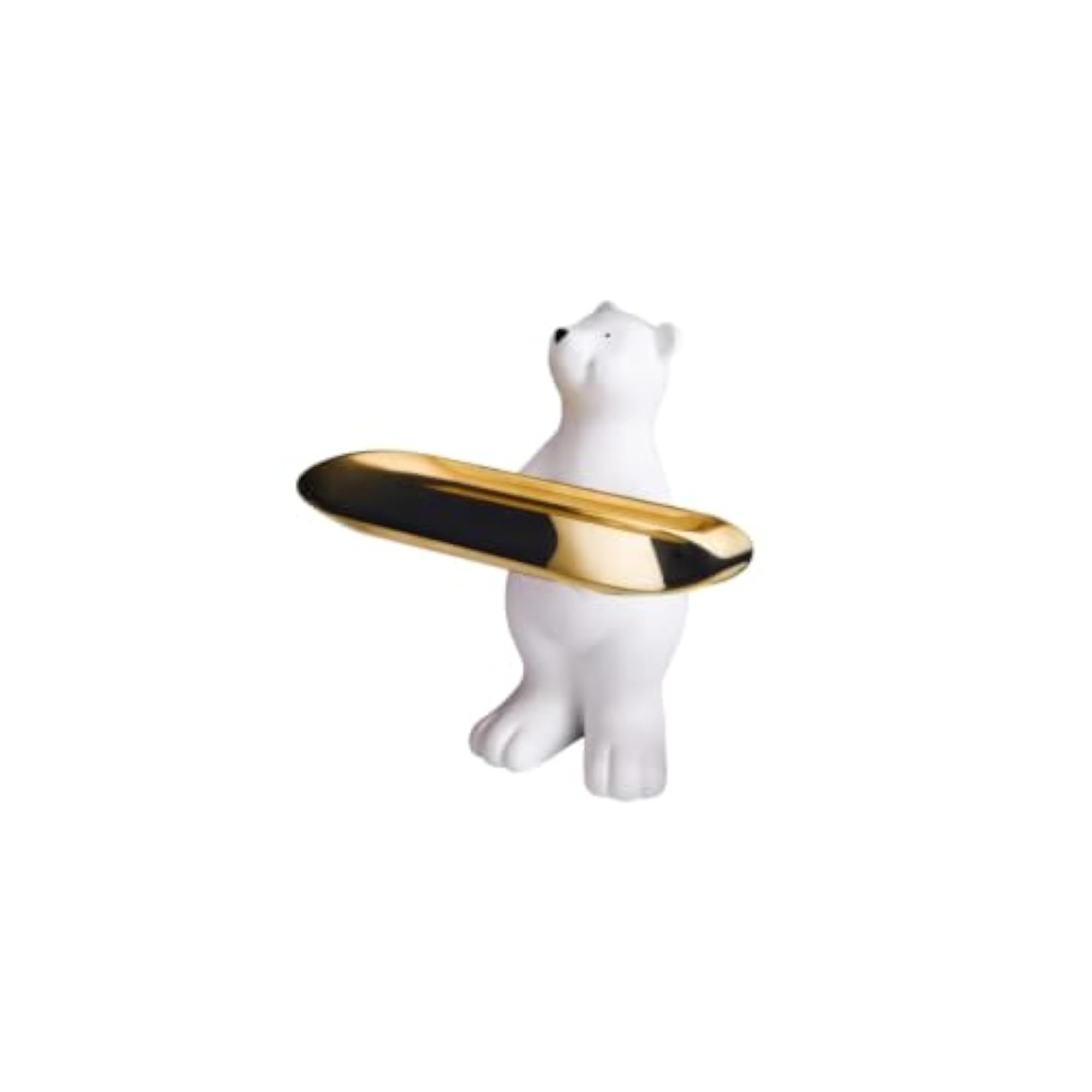 Matte White Arctic Bear Figurine Tray