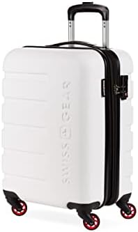 SwissGear 7366 Hardside Expandable Luggage with Spinner Wheels, White, Carry-On 19-Inch