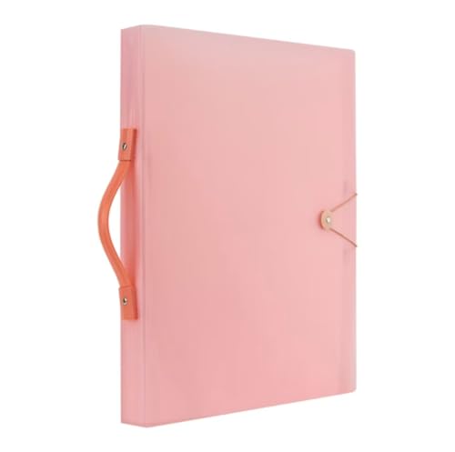 Shulaner Art Portfolio Folder with Handle and Clear Sleeves 60 Pockets Display 120 Pages Plastic Painting Presentation Storage Book for Artwork Files Document (1, Pink, A3-17 x 13 inch)