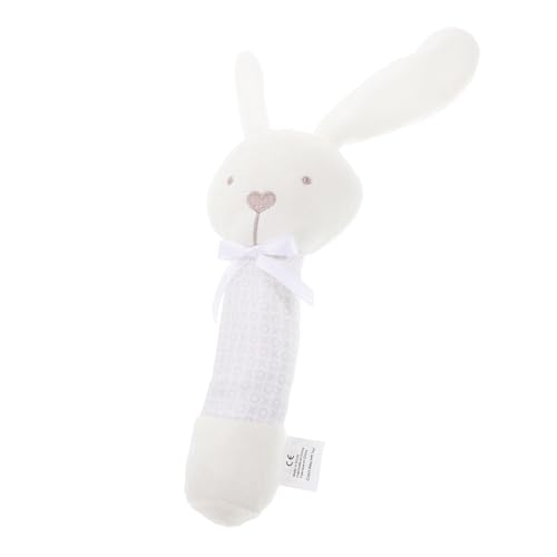 Vaguelly クリエイティブアニマルハンドベル ベビーガラガラ 幼児のガラガラ音 ウサギのガラガラ のための ガラガラ ぬいぐるみ Dark Grey