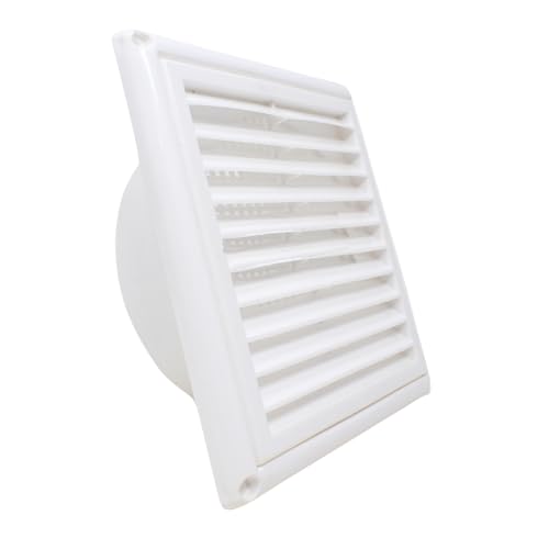 Image of AMPEREUS Wall Exhaust Fan Chimney Vent Pipe Cover and Mosquito Net Dust Controller, White 6 inch