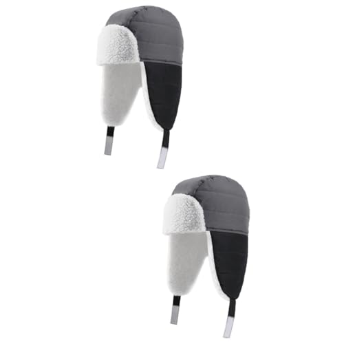 Healeved 2 Gorros Cálidos para Nieve Y Esquí para Resistentes Al Viento con Orejeras Forro Polar Negro