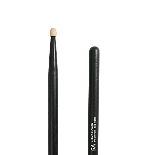 Quigbeats Drum Sticks, Hickory 5A Drumsticks, Drumsticks For Adults & Kids 5A 6 Pairs - Black #TOP2