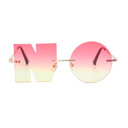 Image of ENTHYI Letter NO Party Rimless Irregular Design Sunglasses For Men /Women UV400 Streetwear Eyewears