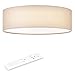 Produktbild Navaris LED Deckenleuchte 40 cm Rund - Design Stoff Bezug Beige - Deckenlampe LED Licht Dimmbar mit Farbtemperaturwechsel und Fernbedienung - max 22 Watt 970 Lumen