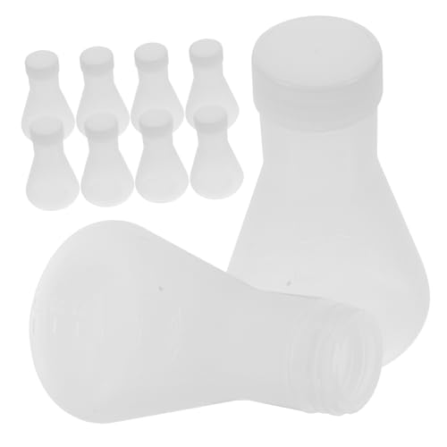 KICHOUSE 10pcs Science Flask Set Flask Lid 50ml Lab Beaker Cup Education Research