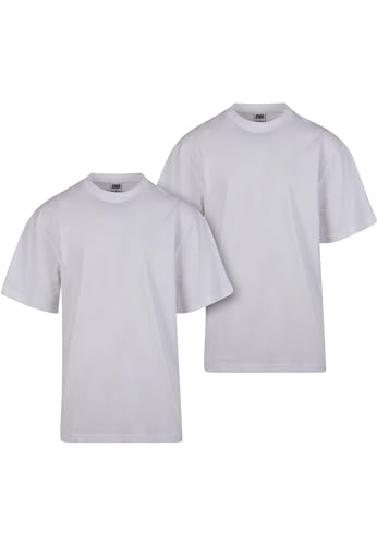 Urban Classics Herren T-Shirt Tall Tee 2-Pack, 2er Pack T-Shirt für Männer, Baumwolle, Gerippter Rundhals, erhältlich in vielen Farben, Größen S-6XL