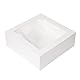 Garcia de Pou 50 Stück - Gebäckboxen mit Fenster ’Thepack’ 250 g/m2 + Opp 28 x 28 x 10 cm, Weiß, Nano-Mikro-Wellpappe