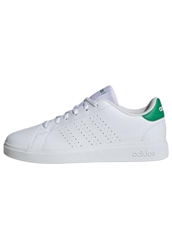 adidas Advantage Base 2.0 Shoes Junior, Zapatillas de Tenis, Cloud White/Cloud White/Green, 39 1/3 EU