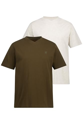 T-Shirts JP 1880 lot de 2 coton homme manches courtes col V classique