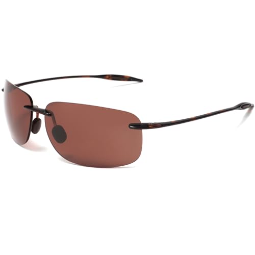 JULI Sports Sunglasses for Men Women Tr90 Rimless Frame for Running Fishing Golf Surf Driving MJ8009