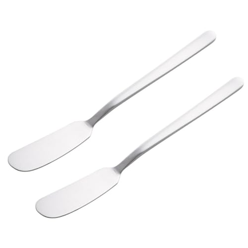 Butter Spreader Knife, 2PCS Stainless Steel Cream Spreader Butter Spatula, Long Handle Spreader Knife for Bread Breakfast Jam Cream and Butter Spreading Kitchen and Restaurant Utensils