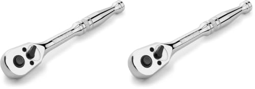 Image of WORKPRO 1 /4-Inch Drive Ratchet, Quick-Release Reversible Ratchet Wrench, 72-Tooth Handle, Chrome Alloy Made, Cr-Mo Head, Full Polished (Pack of 2)