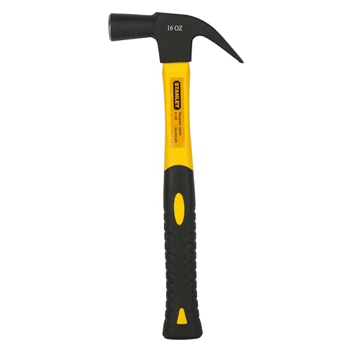 STANLEY 51-186 16"/40.6cm FIBREGLASS Nail Hammer, 450 gms, Used to Drive Nails, Fit Parts & Break Objects, Made of Steel, Exclusive Rim Temper Reduces Incidences of Chipping or Spalling