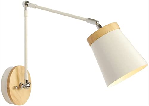 Lámpara de pared ajustable para evitar la fatiga visual con brazo blanco oscilante moderno
