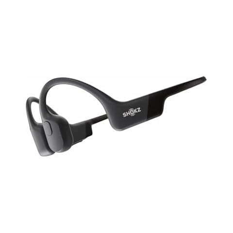 SHOKZ OpenRun - Open-Ear Bluetooth Bone Conduction Sport Headphones, Sweat Resistant Wireless Earphones for Workouts and Running, Built-in Mic, with Hair Band, Black Cover