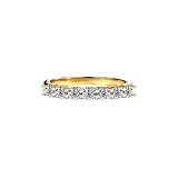 Anello nuziale da donna in moissanite da 0,7 carati, anello di fidanzamento da donna, in oro Sterling 18 carati 925 con moissanite, anello di promessa con diamanti da donna, Pietra, Moissanite